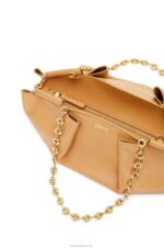 Loewe Women Small Paseo bag in shiny nappa calfskin with chain 206XF421 Warm Desert - Image 8