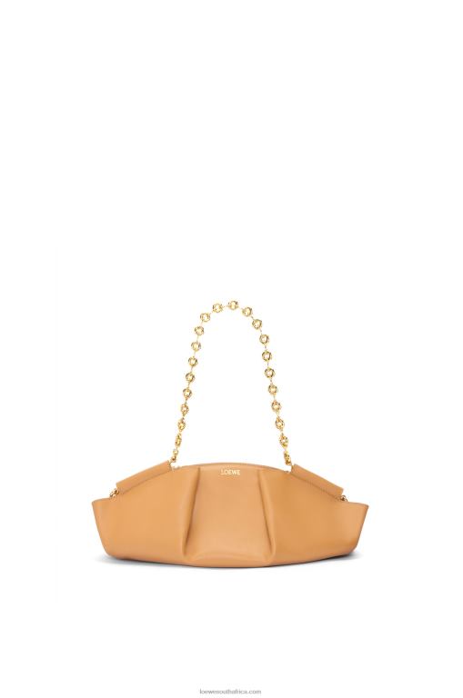 loewe_women_small_paseo_bag_in_shiny_nappa_calfskin_with_chain_206xf421_warm_desert.jpg Loewe Women Small Paseo bag in shiny nappa calfskin with chain 206XF421 Warm Desert - Image 1