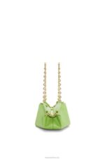 Loewe Women Small Paseo bag in shiny nappa calfskin with chain 206XF422 Apple Green - Image 3