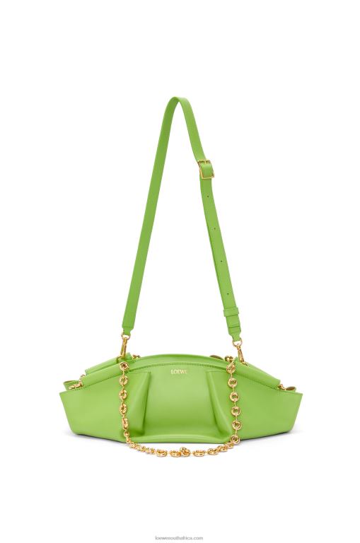 Loewe Women Small Paseo bag in shiny nappa calfskin with chain 206XF422 Apple Green - Image 5