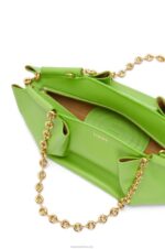 Loewe Women Small Paseo bag in shiny nappa calfskin with chain 206XF422 Apple Green - Image 6