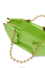 Loewe Women Small Paseo bag in shiny nappa calfskin with chain 206XF422 Apple Green - Image 7
