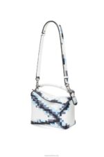 Loewe Women Small Pixelated Puzzle Edge bag in satin calfskin 206XF395 White - Image 5