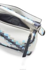 Loewe Women Small Pixelated Puzzle Edge bag in satin calfskin 206XF395 White - Image 6
