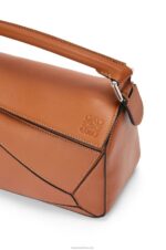Loewe Women Small Puzzle bag in classic calfskin 206XF364 Tan - Image 9