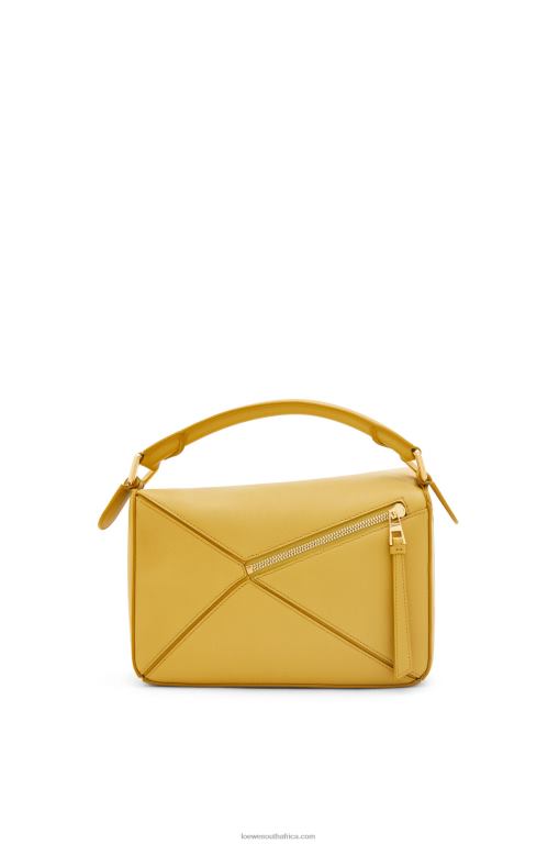 Loewe Women Small Puzzle bag in classic calfskin 206XF365 Bright Ochre - Image 5