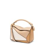 Loewe Women Small Puzzle bag in classic calfskin 206XF396 Dusty Beige/Soft White