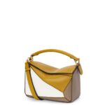 Loewe Women Small Puzzle bag in classic calfskin 206XF497 Ochre/Soft White