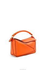 Loewe Women Small Puzzle bag in classic calfskin 206XF501 Orange - Image 2