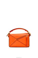 Loewe Women Small Puzzle bag in classic calfskin 206XF501 Orange - Image 4