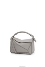Loewe Women Small Puzzle bag in classic calfskin 206XF537 Pearl Grey