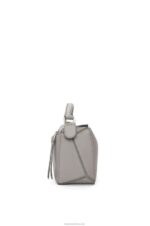 Loewe Women Small Puzzle bag in classic calfskin 206XF537 Pearl Grey - Image 3