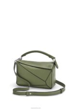 Loewe Women Small Puzzle bag in classic calfskin 206XF545 Avocado Green - Image 2