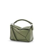 Loewe Women Small Puzzle bag in classic calfskin 206XF545 Avocado Green