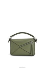 Loewe Women Small Puzzle bag in classic calfskin 206XF545 Avocado Green - Image 4