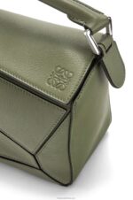 Loewe Women Small Puzzle bag in classic calfskin 206XF545 Avocado Green - Image 7