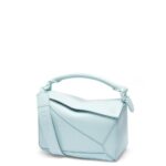 Loewe Women Small Puzzle bag in satin calfskin 206XF459 Aquamarine