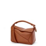 Loewe Women Small Puzzle bag in satin calfskin 206XF470 Pecan