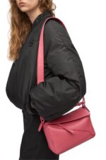 Loewe Women Small Puzzle bag in satin calfskin 206XF490 Plumrose - Image 2