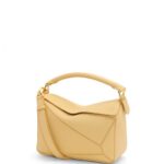 Loewe Women Small Puzzle bag in soft grained calfskin 206XF393 Dark Butter