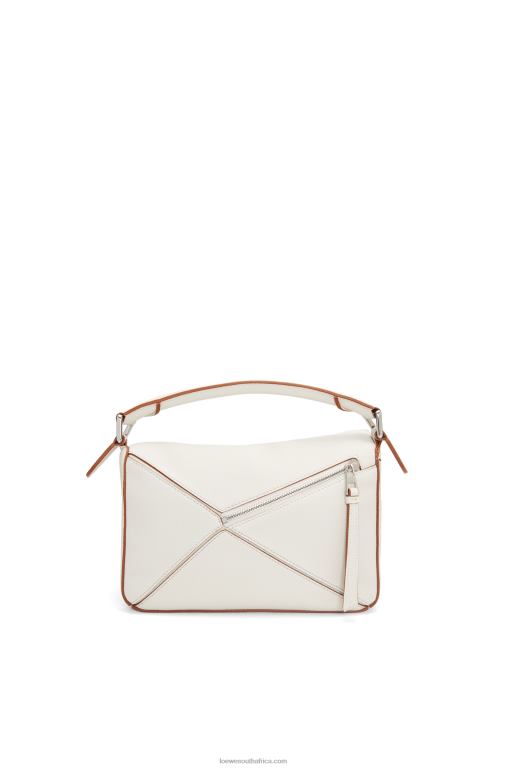 Loewe Women Small Puzzle bag in soft grained calfskin 206XF505 Soft White - Image 4
