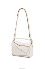 Loewe Women Small Puzzle bag in soft grained calfskin 206XF505 Soft White - Image 5