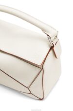 Loewe Women Small Puzzle bag in soft grained calfskin 206XF505 Soft White - Image 7