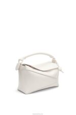 Loewe Women Small Puzzle Edge bag in satin calfskin 206XF435 White Glaze - Image 3