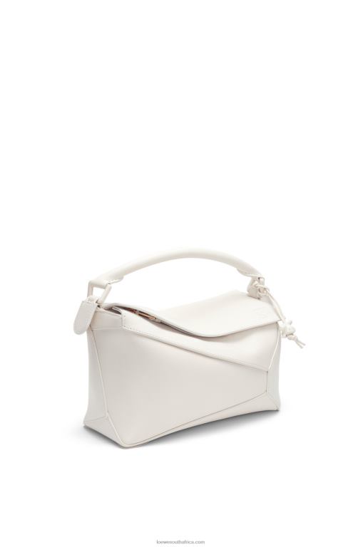 Loewe Women Small Puzzle Edge bag in satin calfskin 206XF435 White Glaze - Image 3