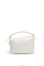 Loewe Women Small Puzzle Edge bag in satin calfskin 206XF435 White Glaze - Image 5