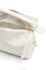 Loewe Women Small Puzzle Edge bag in satin calfskin 206XF435 White Glaze - Image 7
