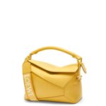 Loewe Women Small Puzzle Edge bag in satin calfskin 206XF530 Pale Yellow Glaze
