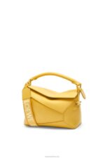 Loewe Women Small Puzzle Edge bag in satin calfskin 206XF530 Pale Yellow Glaze