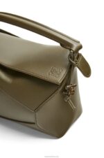 Loewe Women Small Puzzle Edge bag in satin calfskin 206XF536 Tea Dust Glaze - Image 8