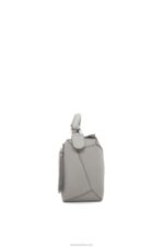 Loewe Women Small Puzzle Edge bag in soft grained calfskin 206XF366 Pearl Grey - Image 4