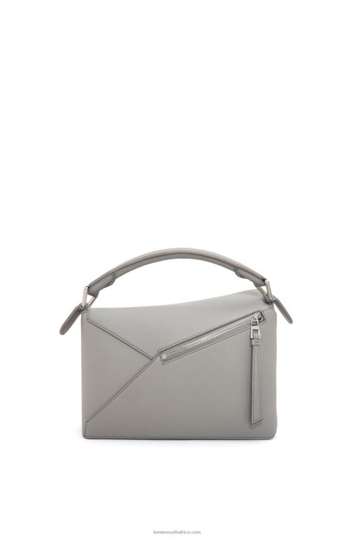 Loewe Women Small Puzzle Edge bag in soft grained calfskin 206XF366 Pearl Grey - Image 5