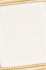 Loewe Women Small Square Basket bag in raffia and calfskin 206XF47 Natural/White - Image 6