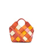 Loewe Women Small Surplus Leather Woven basket bag in calfskin 206XF102 Orange