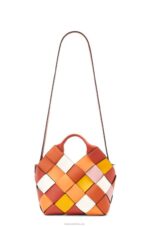Loewe Women Small Surplus Leather Woven basket bag in calfskin 206XF102 Orange - Image 5