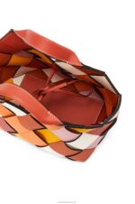 Loewe Women Small Surplus Leather Woven basket bag in calfskin 206XF102 Orange - Image 6