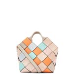 Loewe Women Small Surplus Leather Woven basket bag in calfskin 206XF105 Apricot/Gold