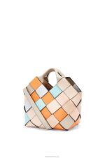 Loewe Women Small Surplus Leather Woven basket bag in calfskin 206XF105 Apricot/Gold - Image 3