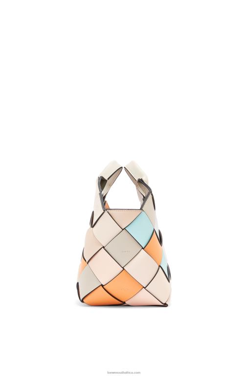 Loewe Women Small Surplus Leather Woven basket bag in calfskin 206XF105 Apricot/Gold - Image 4