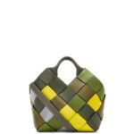 Loewe Women Small Surplus Leather Woven basket bag in classic calfskin 206XF103 Green