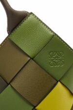 Loewe Women Small Surplus Leather Woven basket bag in classic calfskin 206XF103 Green - Image 7