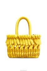 Loewe Women Small Tubular Basket in nappa lambskin 206XF92 Yellow - Image 4