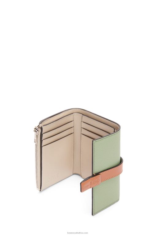 Loewe Women Small vertical wallet in soft grained calfskin 206XF1225 Rosemary/Tan - Image 7
