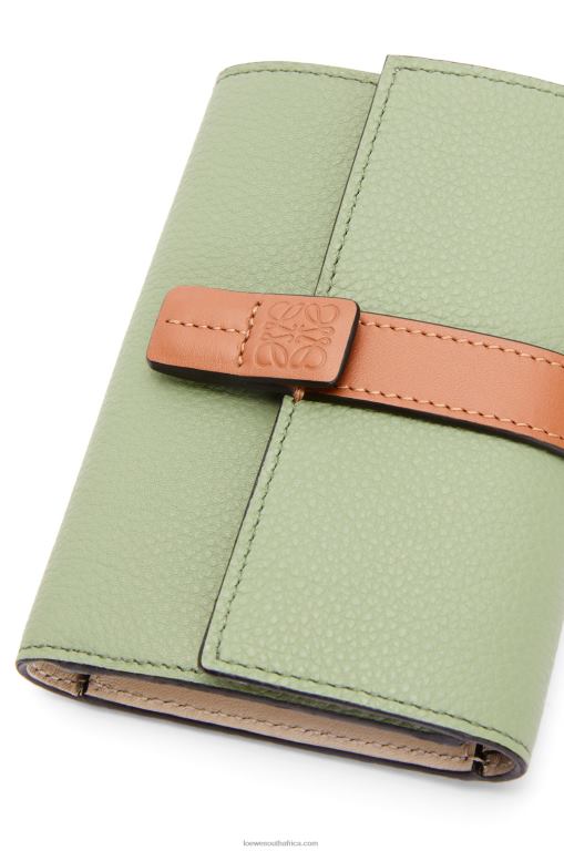 Loewe Women Small vertical wallet in soft grained calfskin 206XF1225 Rosemary/Tan - Image 9
