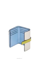 Loewe Women Small vertical wallet in soft grained calfskin 206XF1228 Soft White/Lime Yellow - Image 3