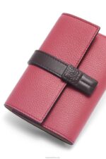 Loewe Women Small vertical wallet in soft grained calfskin 206XF1243 Plumrose/Chocolate - Image 5